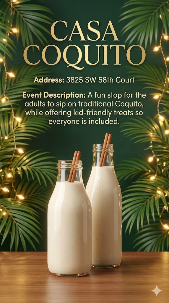 Casa Coquito tropical holiday celebration