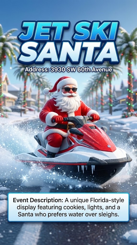 Jet Ski Santa tropical holiday display
